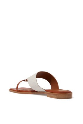Linen and Leather Sandals